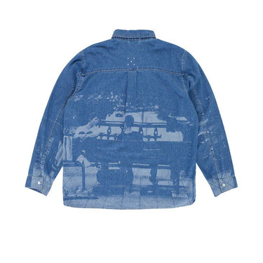 Pop Trading Company printed denim shirt - KYOTO - Pop Trading Company