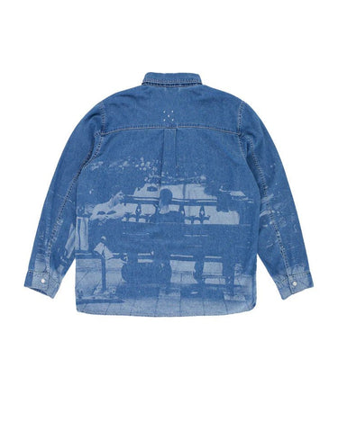 Pop Trading Company printed denim shirt - KYOTO - Pop Trading Company