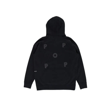 Pop Trading Company puffed logo hooded sweat black - KYOTO - Pop Trading Company