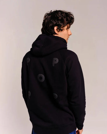 Pop Trading Company puffed logo hooded sweat black - KYOTO - Pop Trading Company