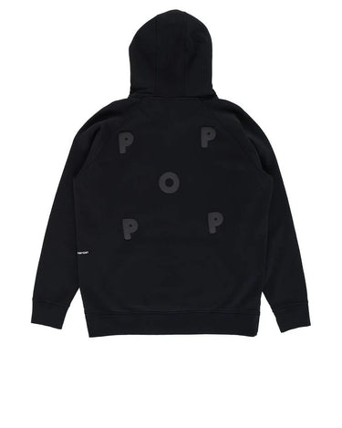 Pop Trading Company puffed logo hooded sweat black - KYOTO - Pop Trading Company