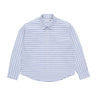 Pop Trading Company striped logo shirt white/blue - KYOTO - Pop Trading Company