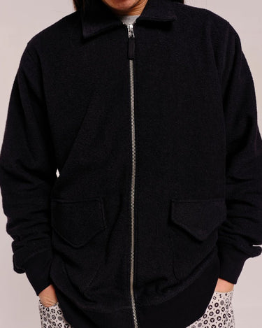 Pop Trading Company terry full zip sweat black - KYOTO - Pop Trading Company