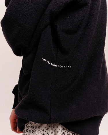 Pop Trading Company terry full zip sweat black - KYOTO - Pop Trading Company