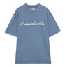 PRESIDENT’s Jersey Logo flock T - shirt cracking Cobalt - KYOTO - PRESIDENT’s