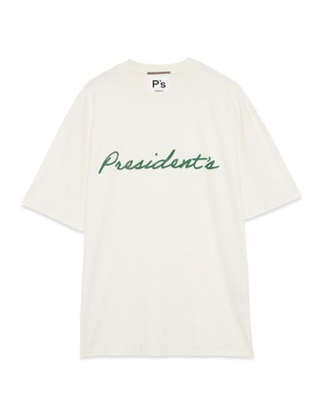 PRESIDENT’s Jersey Logo flock T - shirt cracking Ecru - KYOTO - PRESIDENT’s