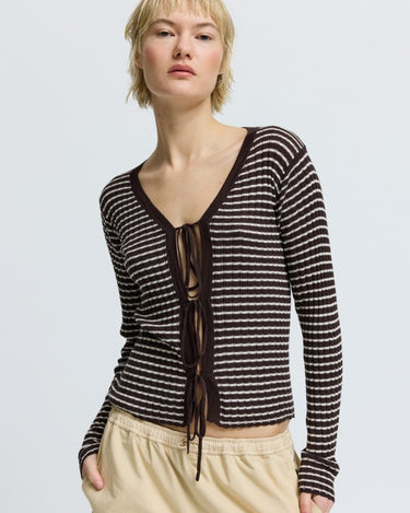 Résumé FinnleyRS Knit Cardigan Brown Stripe - KYOTO - Résumé