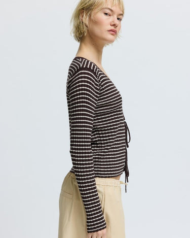 Résumé FinnleyRS Knit Cardigan Brown Stripe - KYOTO - Résumé