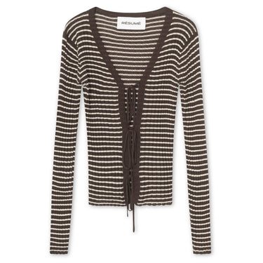 Résumé FinnleyRS Knit Cardigan Brown Stripe - KYOTO - Résumé