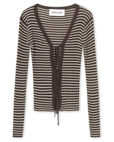 Résumé FinnleyRS Knit Cardigan Brown Stripe - KYOTO - Résumé