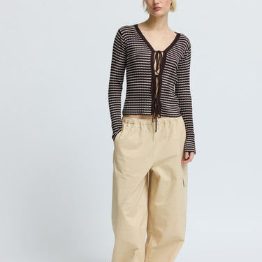 Résumé FinnleyRS Knit Cardigan Brown Stripe - KYOTO - Résumé