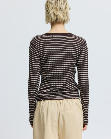 Résumé FinnleyRS Knit Cardigan Brown Stripe - KYOTO - Résumé