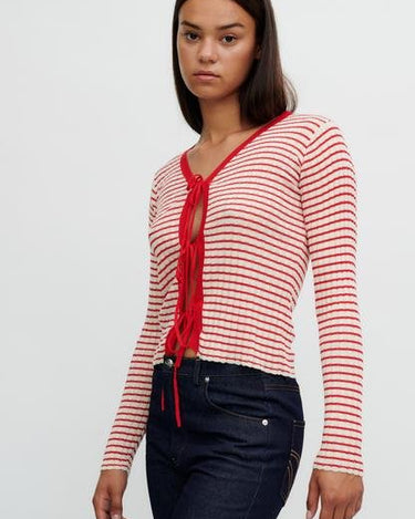 Résumé FinnleyRS Knit Cardigan Red Stripe - KYOTO - Résumé