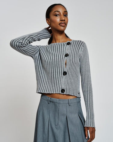 Résumé GudrunRS Knit Cardigan Grey Melange - KYOTO - Résumé