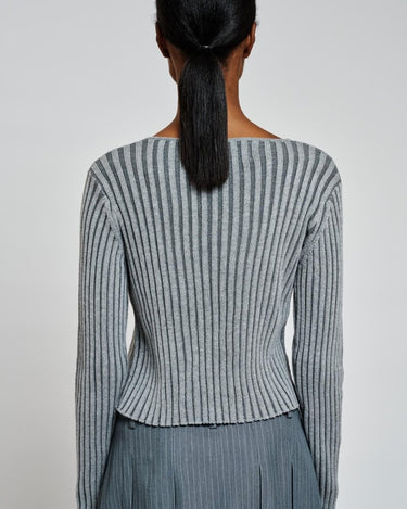 Résumé GudrunRS Knit Cardigan Grey Melange - KYOTO - Résumé