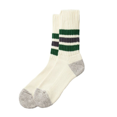 ROTOTO Crew Socks R1255 Green/Charcoal - KYOTO - ROTOTO