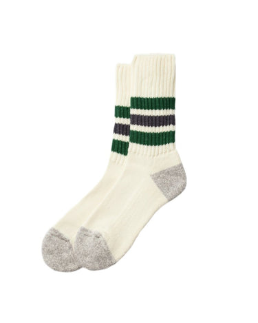 ROTOTO Crew Socks R1255 Green/Charcoal - KYOTO - ROTOTO