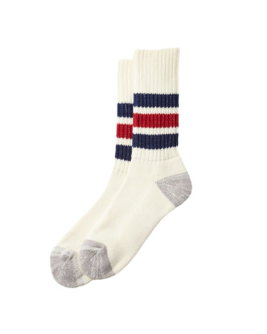 ROTOTO Crew Socks R1255 red/navy - KYOTO - ROTOTO