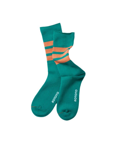 ROTOTO R1399 GREEN/D.ORANGE socks - KYOTO - ROTOTO