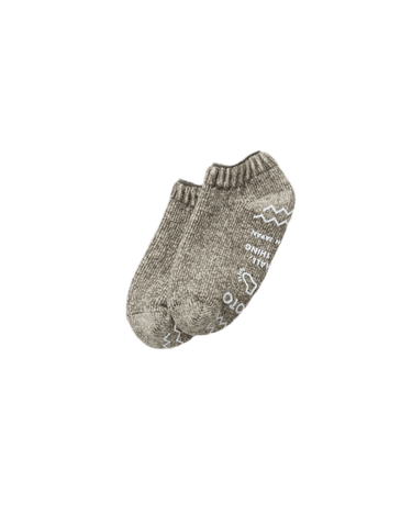 ROTOTO R1488 PILE SOCKSLIPPER GRAY/IVORY - KYOTO - ROTOTO