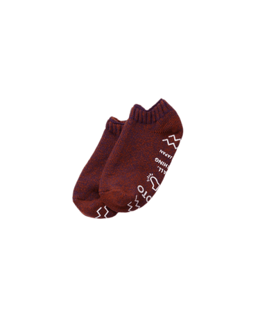 ROTOTO R1488 PILE SOCKSLIPPER PURPLE/BROWN - KYOTO - ROTOTO