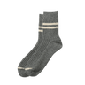 ROTOTO R1489 MERINO LAMBS WOOL STRIPE SOCKS GRAY - KYOTO - ROTOTO
