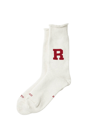 ROTOTO R1552 RAFFY SWEAT SOCKS "R" D.RED - KYOTO - ROTOTO