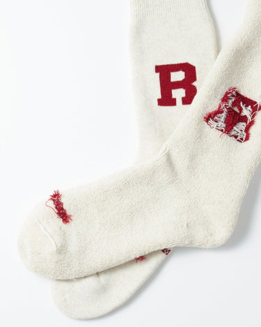 ROTOTO R1552 RAFFY SWEAT SOCKS "R" D.RED - KYOTO - ROTOTO