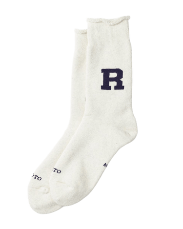 ROTOTO R1552 RAFFY SWEAT SOCKS "R" NAVY - KYOTO - ROTOTO