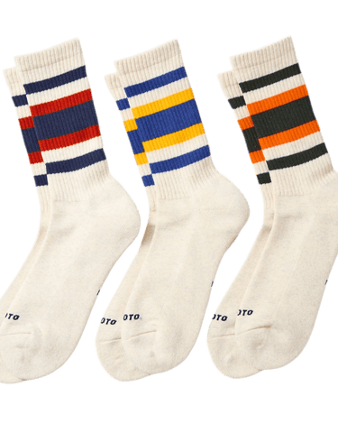 ROTOTO R1622 3 PACK EVERYDAY ATHLETIC SOCKS PACK A - KYOTO - ROTOTO