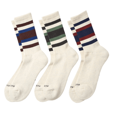 ROTOTO R1622 3 PACK EVERYDAY ATHLETIC SOCKS PACK B - KYOTO - ROTOTO