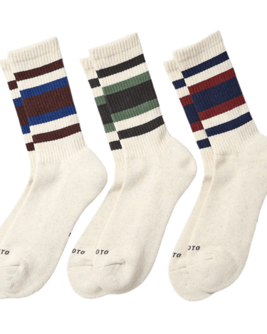 ROTOTO R1622 3 PACK EVERYDAY ATHLETIC SOCKS PACK B - KYOTO - ROTOTO