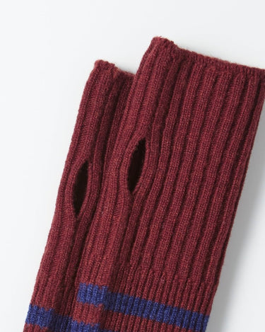 ROTOTO R5092 STRIPE SEAMLESS MAROON/NAVY BLUE HAND WARMER - KYOTO - ROTOTO