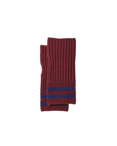 ROTOTO R5092 STRIPE SEAMLESS MAROON/NAVY BLUE HAND WARMER - KYOTO - ROTOTO
