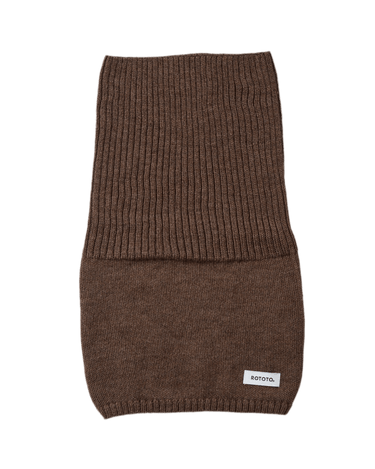 ROTOTO R5158 EXTRA FINE MERINO SEAMLESS SNOOD BROWN neckwarmer - KYOTO - ROTOTO