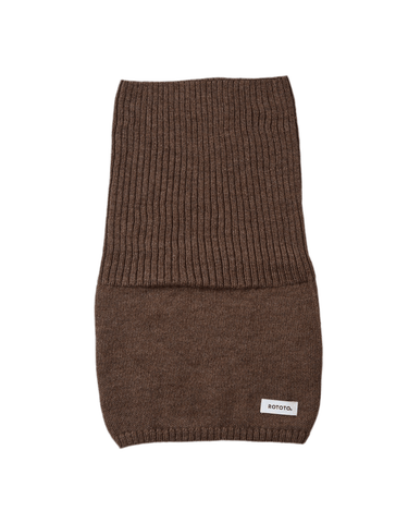 ROTOTO R5158 EXTRA FINE MERINO SEAMLESS SNOOD BROWN neckwarmer - KYOTO - ROTOTO
