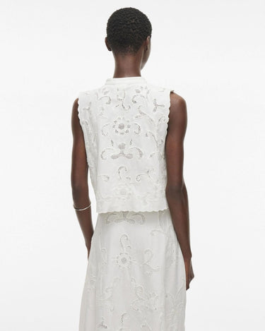 ROUGE EDIT ROUAMELINE S/L CHINA COLLAR TOP Cloud Dancer - KYOTO - ROUGE EDIT