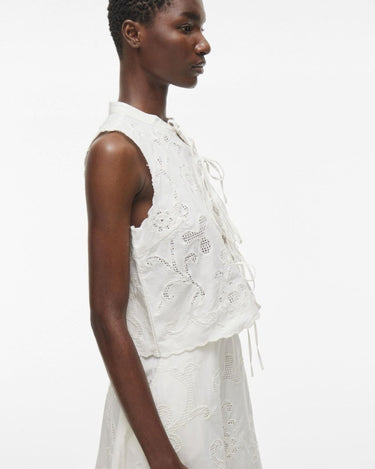 ROUGE EDIT ROUAMELINE S/L CHINA COLLAR TOP Cloud Dancer - KYOTO - ROUGE EDIT