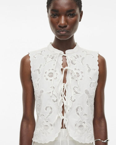 ROUGE EDIT ROUAMELINE S/L CHINA COLLAR TOP Cloud Dancer - KYOTO - ROUGE EDIT