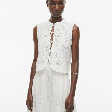 ROUGE EDIT ROUAMELINE S/L CHINA COLLAR TOP Cloud Dancer - KYOTO - ROUGE EDIT