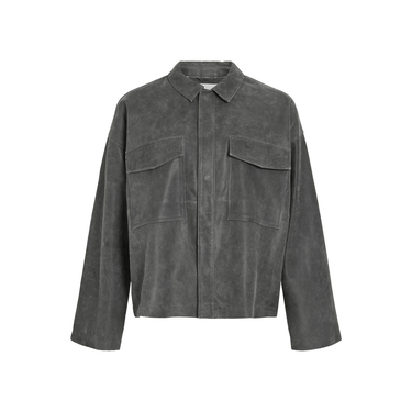 Rouge Edit ROUBROOKLIN L/S LEATHER OVERSHIRT Meteorite - KYOTO - Rouge Edit