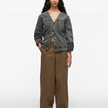 ROUGE EDIT ROUFIONA RW F/L TROUSER Dark Olive - KYOTO - ROUGE EDIT