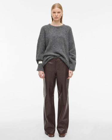 ROUGE EDIT ROUHAVEN LS OVERSIZED O - NECK KNIT Dark Grey Melange - KYOTO - ROUGE EDIT