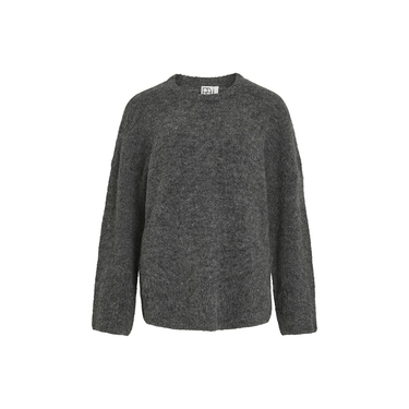 ROUGE EDIT ROUHAVEN LS OVERSIZED O - NECK KNIT Dark Grey Melange - KYOTO - ROUGE EDIT