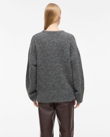 ROUGE EDIT ROUHAVEN LS OVERSIZED O - NECK KNIT Dark Grey Melange - KYOTO - ROUGE EDIT