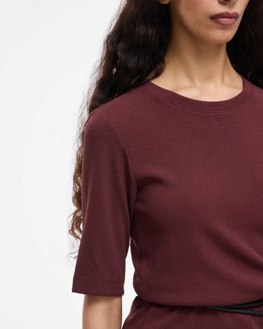 ROUGE EDIT ROUHELENA 2/4 O - NECK TEE Decadent Chocolate - KYOTO - ROUGE EDIT
