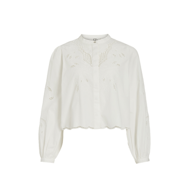 Rouge Edit ROUIRMELIN L/S CHINA COLLAR SHIRT/1 Cloud Dancer - KYOTO - Rouge Edit