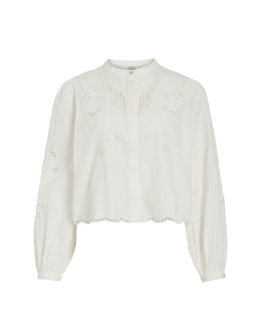 Rouge Edit ROUIRMELIN L/S CHINA COLLAR SHIRT/1 Cloud Dancer - KYOTO - Rouge Edit