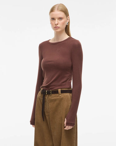 ROUGE EDIT ROUMAPLE LS O - NECK TEE Chicory Coffee - KYOTO - ROUGE EDIT