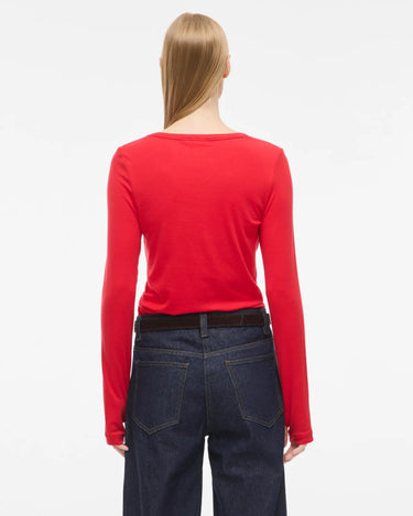 ROUGE EDIT ROUMAPLE LS O - NECK TEE Chinese Red - KYOTO - ROUGE EDIT